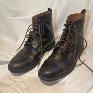 Mens Clarks Quarter Brogue Lace Up Ankle Boots Size 9.5M